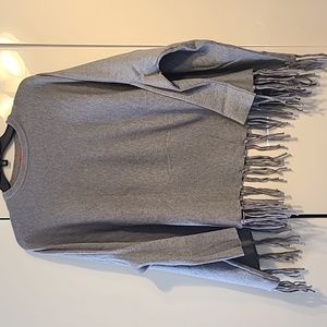 Poncho Sweater with Fringes